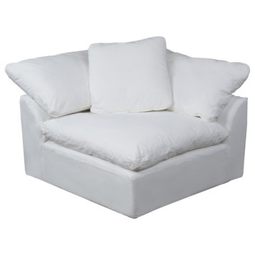 44" Square Slipcovered Chair | White
