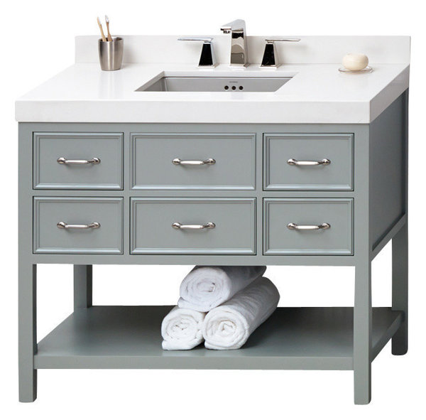 George Newcastle Solid Wood Vanity Cabinet Base Ocean Gray 42 George Newcastle Solid Wood Vanity Cabinet Base Ocean Gray 42