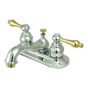 Polished Brass Kingston Brass FB5612AL 3-5//8-Inch in Spout Reach Restoration 4-Inch Centerset Lavatory Faucet