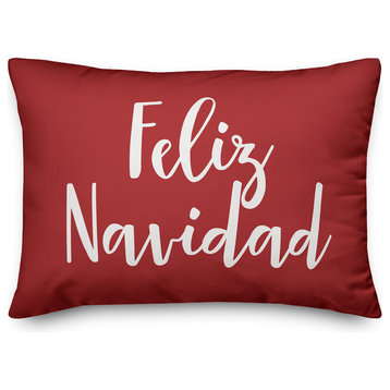 Feliz Navidad, Red 14x20 Lumbar Pillow