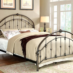 CARTA CONTEMPORARY DARK BRONZE METAL QUEEN BED - Platform Beds