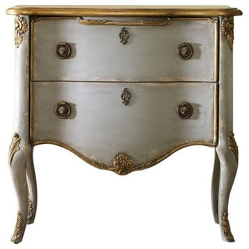 Catania French Two Drawer Accent Chest Console in Gray Finish