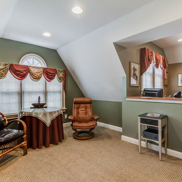 Home office and family room combo