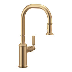 Smyth One-Handle High Arc Pulldown Kitchen Faucet - Bronzed Gold - Kitchen Faucets
