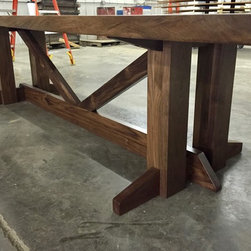 Large claro walnut slab dining table in Nakashima style - Dining Tables