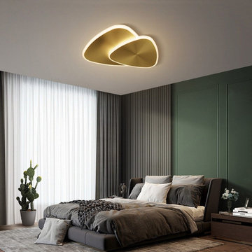 $199.99, Modern Gold Brass Flush Mount Light Irregular Shape