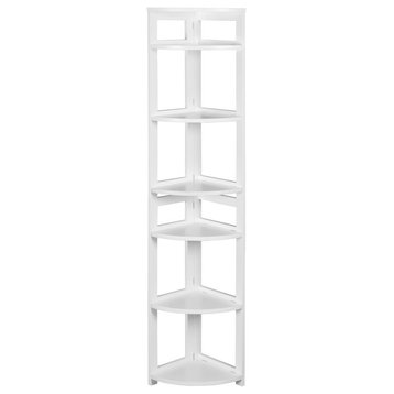 Flip Flop 67" High Corner Folding Bookcase- White