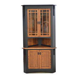 mission 2 tone corner cupboard; 31" from corner - Furniture