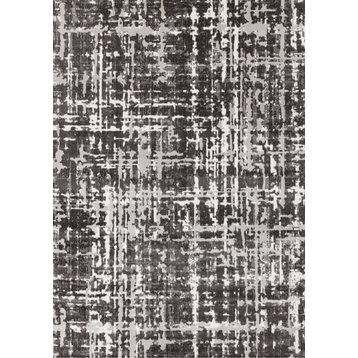 Washable Collection White Gray Organic Soft Area Rug, 5'3"x7'7"