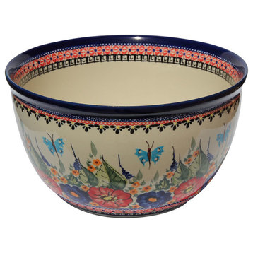 Polish Pottery Mixing Bowl Large, Pattern Number: 149ar
