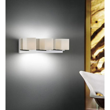 Satin Nickel 3-Light Bathroom Vanity Light with Satin Nickel finish