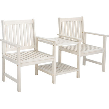 Brea Twin Seat Bench, White