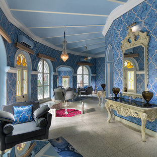 Mediterranes Wohnzimmer in Delhi