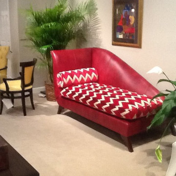 Leather Chaise Sofa & A Chaise Lounge