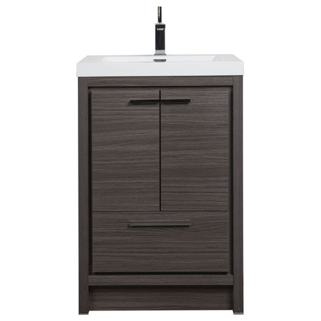 Enna Freestanding Bath Vanity, Char Oak, 23.5"