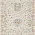 Momeni - Anatolia ANA-5 Machine Made Beige Runner 2'3"x7'6" - The pastel color palette of the Anatolia Collection presents the softer side of tribal style. Subdued shades of pink, baby blue and brown fill the field and ornamental rug borders with classical medallions and vine and dot motifs. Crafted in an innovative combination of natural wool and nylon threads, modern machining mimics ancestral weaving techniques to create a series of chic floor coverings that are superior in beauty and performance.