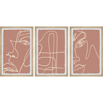Faces of Nobody Triptych, Set of 3, 16x24 Panels