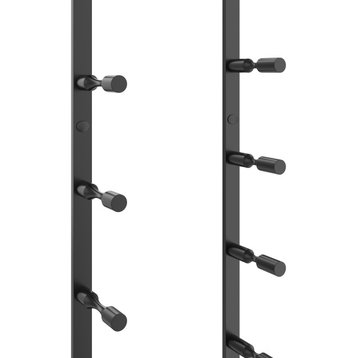 Vino Pins Flex 45 (wall mounted metal wine rack), Matte Black, 9 Bottlles