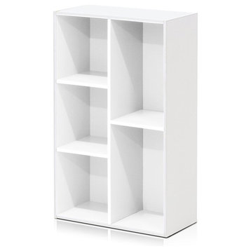Furinno 11069 5-Cube Reversible Open Shelf, White