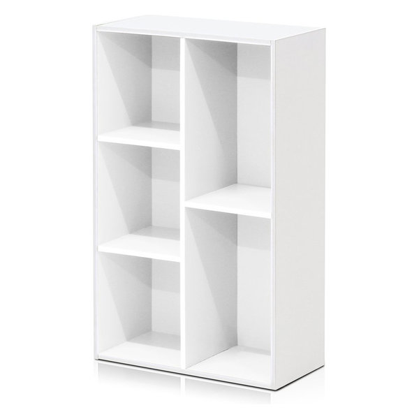 Furinno 11069 5-Cube Reversible Open Shelf, White