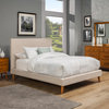 Alpine Furniture Britney Queen Upholstered Platform Bed, Light Gray 1096Q