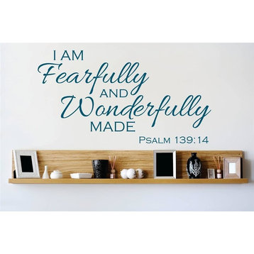 I Am Fearfully & Wonderfully Made, Psalm 139:14, Bible Decal, 10x20"