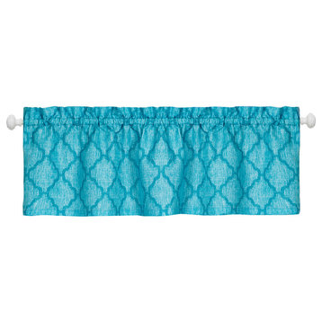 Colby Window Curtain Valance, 58"x14", Turquoise