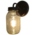 The Lamp Goods - Mason Jar Wall Sconce Lighting Fixture New Quart, Oil Rubbed Bronze - See images for color swatch