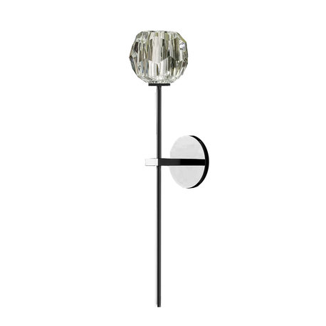 1-Light Crystella Sconce, Polished Nickel Frame, Long