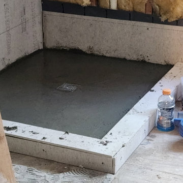 shower floor build up