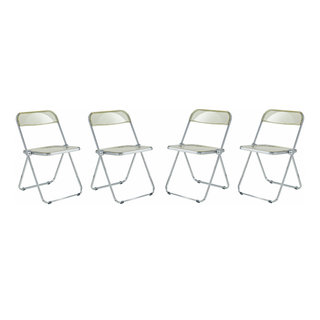 Lawrence Acrylic Folding Chair With Metal Frame Set of 4