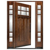 Huntington 1D+2SL Left-Hand Swing-In Exterior Front Entry Wood Door, 18"-36"x80"