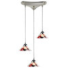 Elk Lighting 3 Light Pendant In Polished Chrome And Creme White Glass