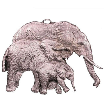 Elephant Family Pewter Ornament