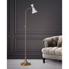 HOMEGLAM Bonnie One Light Adjustable 70"H Metal Floor Lamp, Brass/White