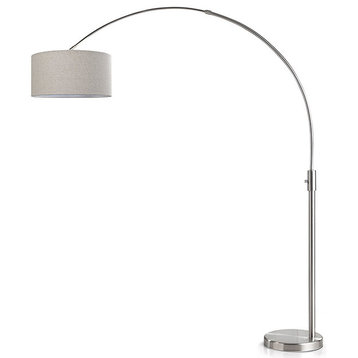 Orbita Arch Floor Lamp, Dimmer, 12W Dimmable LED Bulb Included, Drum Shade, Tan