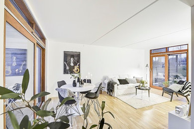 Design ideas for a scandinavian family room in Copenhagen.