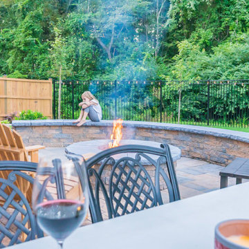 Rustic Patio, Pergola, Fire Pit and French Drain