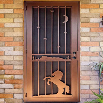 Rearing Horse Iron Security Door