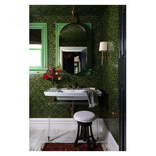 Luxe Green Powder Room - Eclectic - Powder Room - Denver - by Rivington ...