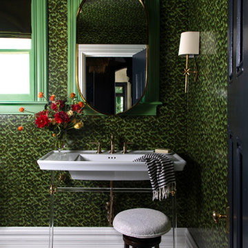 Luxe Green Powder Room