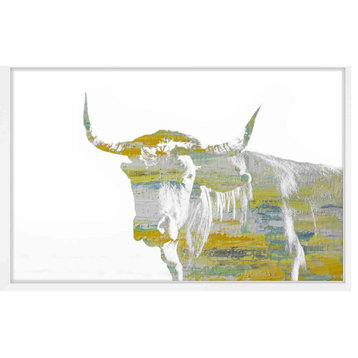 Parvez Taj "Yellow Steer" Framed Painting Print, 24"x16"