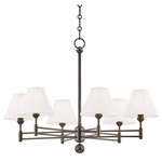 Hudson Valley Lighting - Classic No.1, 6-Light Chandelier With Off-White Silk Shade, Distressed Bronze - Designed by Mark D. Sikes