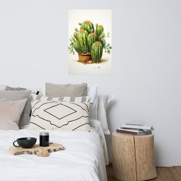 Farm Style Wall Art: A Collection of Cacti Cactus Illustration Pencil Drawing