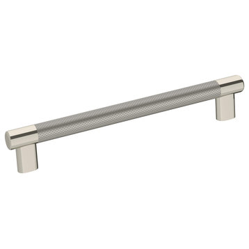 Amerock Esquire Cabinet Pull, Polished Nickel/Stainless Steel, 8" Center-to-Cent