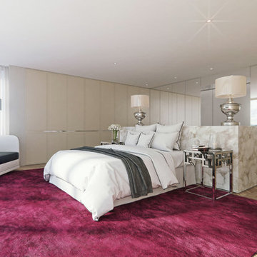Luxury interior design bedroom CG visualization