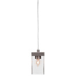Toltec - Nouvelle 1-Light Cord Mini Pendant, Graphite/Square Clear Bubble - Enhance your space with the Nouvelle 1-Light Cord Mini Pendant. Installation is a breeze - simply connect it to a 120 volt power supply and enjoy. Achieve the perfect ambiance with its dimmable lighting feature (dimmer not included). This pendant is energy-efficient and LED-compatible, providing you with long-lasting illumination. It offers versatile lighting options, as it is compatible with standard medium base bulbs. The pendant's streamlined design, along with its durable glass shade, ensures even and delightful diffusion of light. Choose from multiple finish and color variations to find the perfect match for your decor.