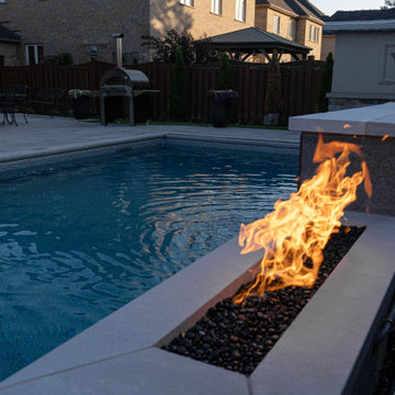 Complete Backyard Transformation with Pool, Fire Feature & Outdoor Kitchen
