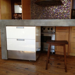 Rolling Concrete Island - Kitchen Islands And Kitchen Carts