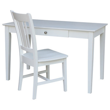 International Concepts Desk with Chair in Beach White